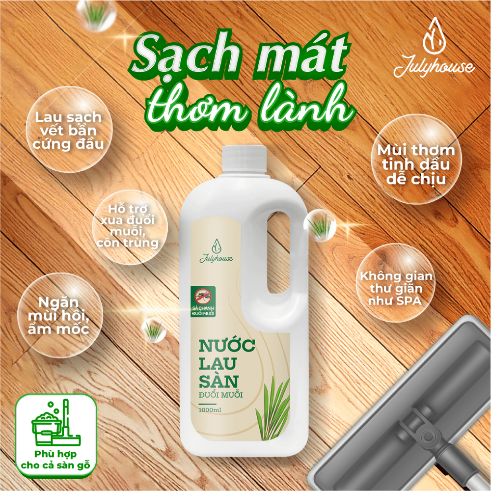 Mô tả Nước lau sàn nhà tinh dầu Sả Chanh thơm thư giãn như spa 1000ml JULYHOUSE - 4