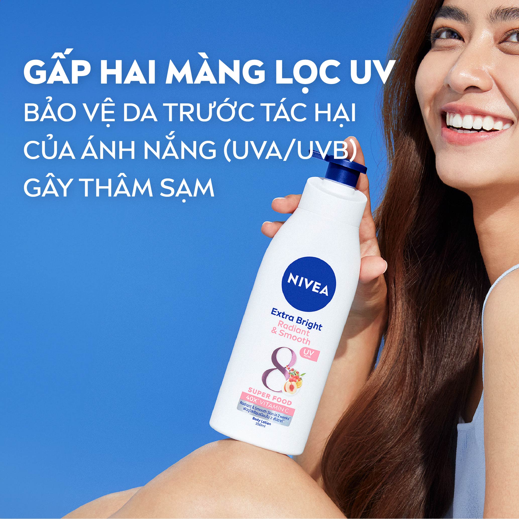 Mô tả Sữa Dưỡng Thể NIVEA Mịn Mượt | Sáng Da Ban Ngày từ 8 Super Foods (350 ml) - 98413 - 2