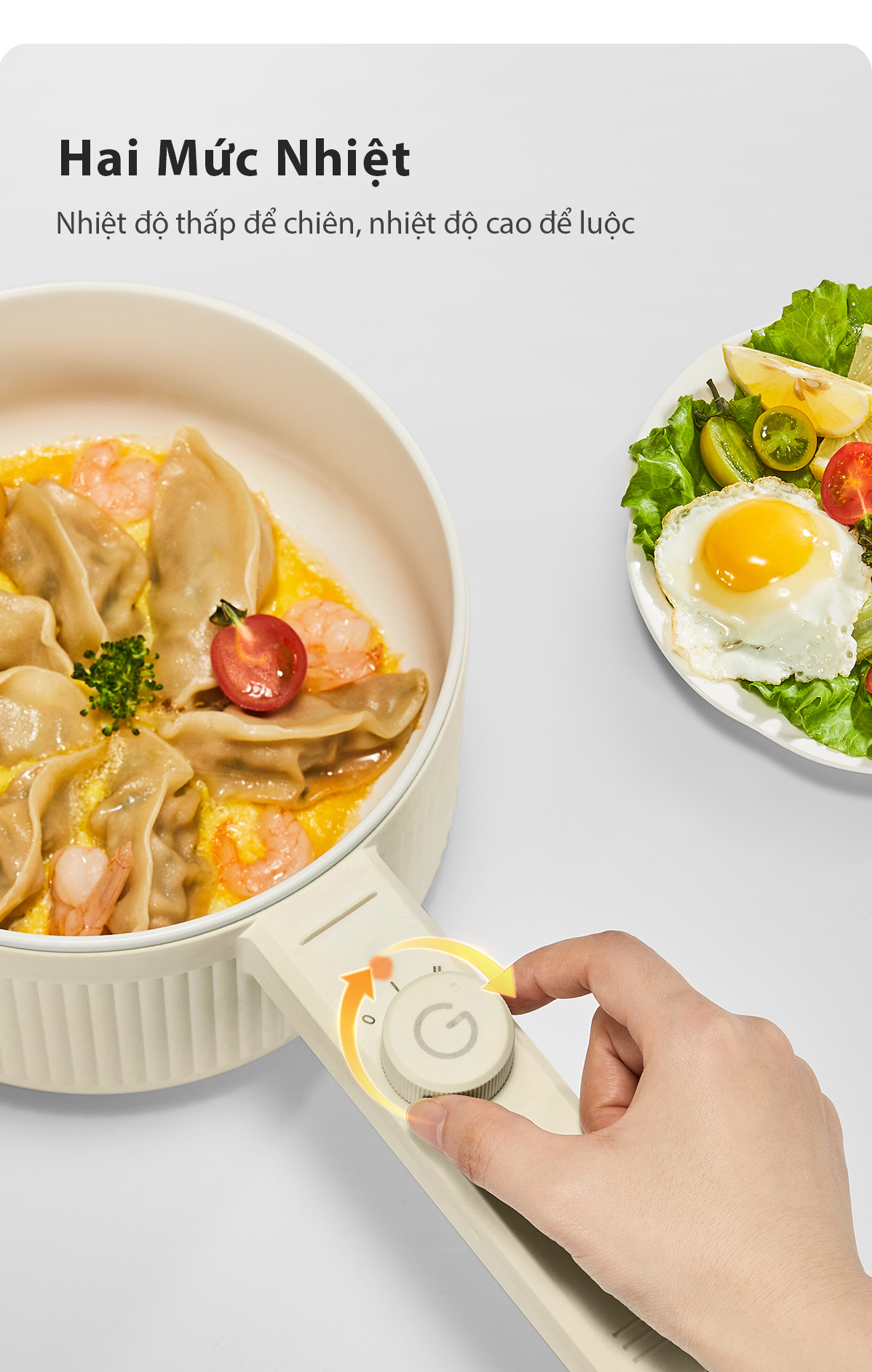 Mô tả Nồi điện đa năng dung tích 2L GAABOR EC-20E01B công suất 600W vân đá chống dính kèm xửng hấp - 12