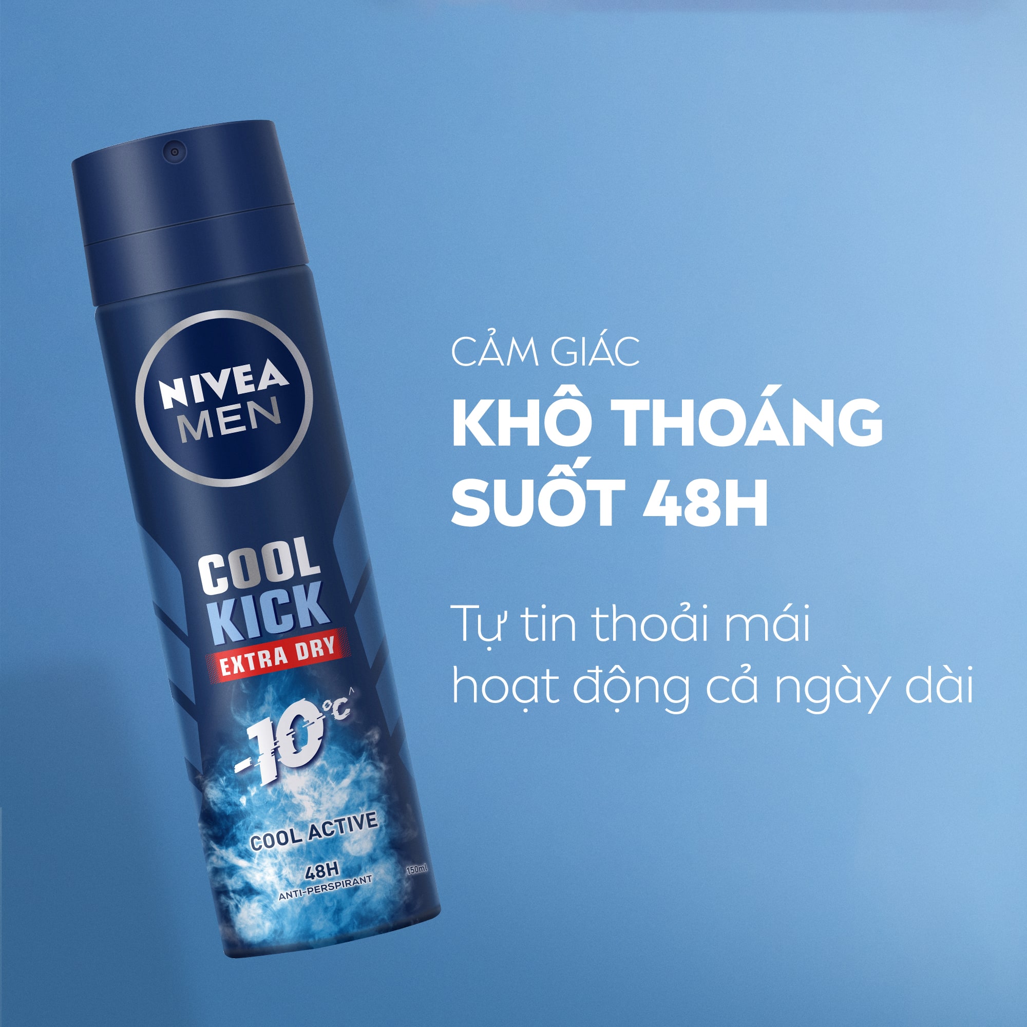Mô tả Xịt Ngăn Mùi NIVEA MEN Cool Kick Mát Lạnh - Thơm Năng Động (150 ml) - 82883 - 2