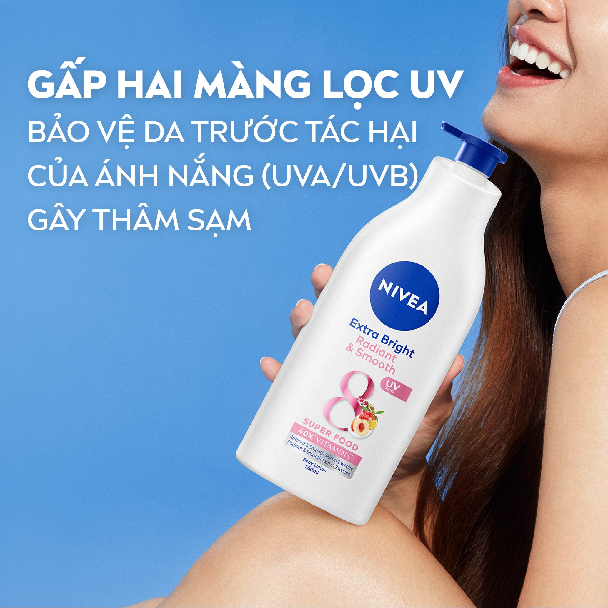 Mô tả Sữa Dưỡng Thể NIVEA 8 Super Foods Dưỡng Sáng Da | Mịn Da (550 ml) - 98924 - 2