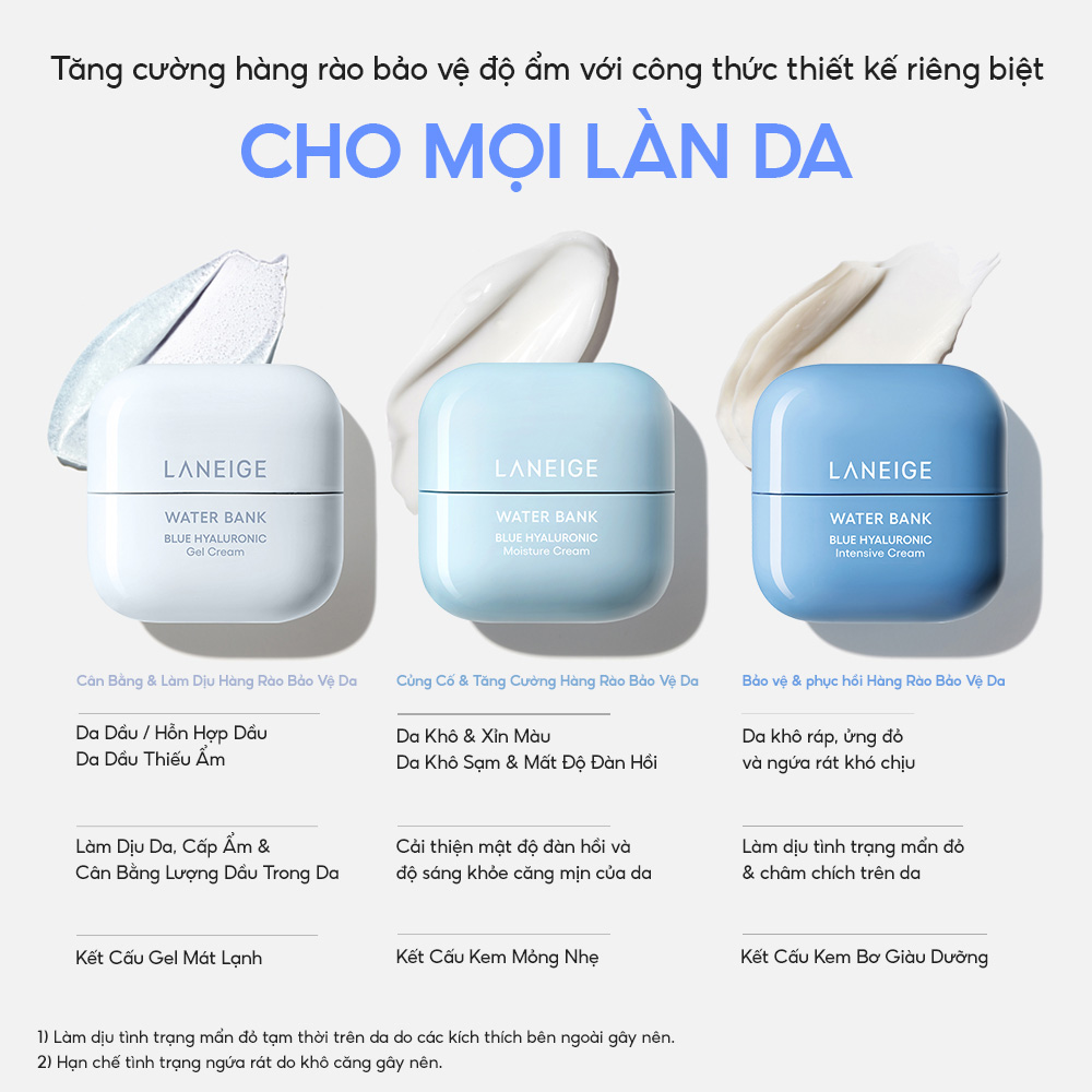 Mô tả Kem Dưỡng Ẩm Sâu 100H & Phục Hồi Hàng Rào Bảo Vệ Laneige Water Bank Blue Hyaluronic Moisture Cream 50ml (Da Khô Xỉn Màu) - 10