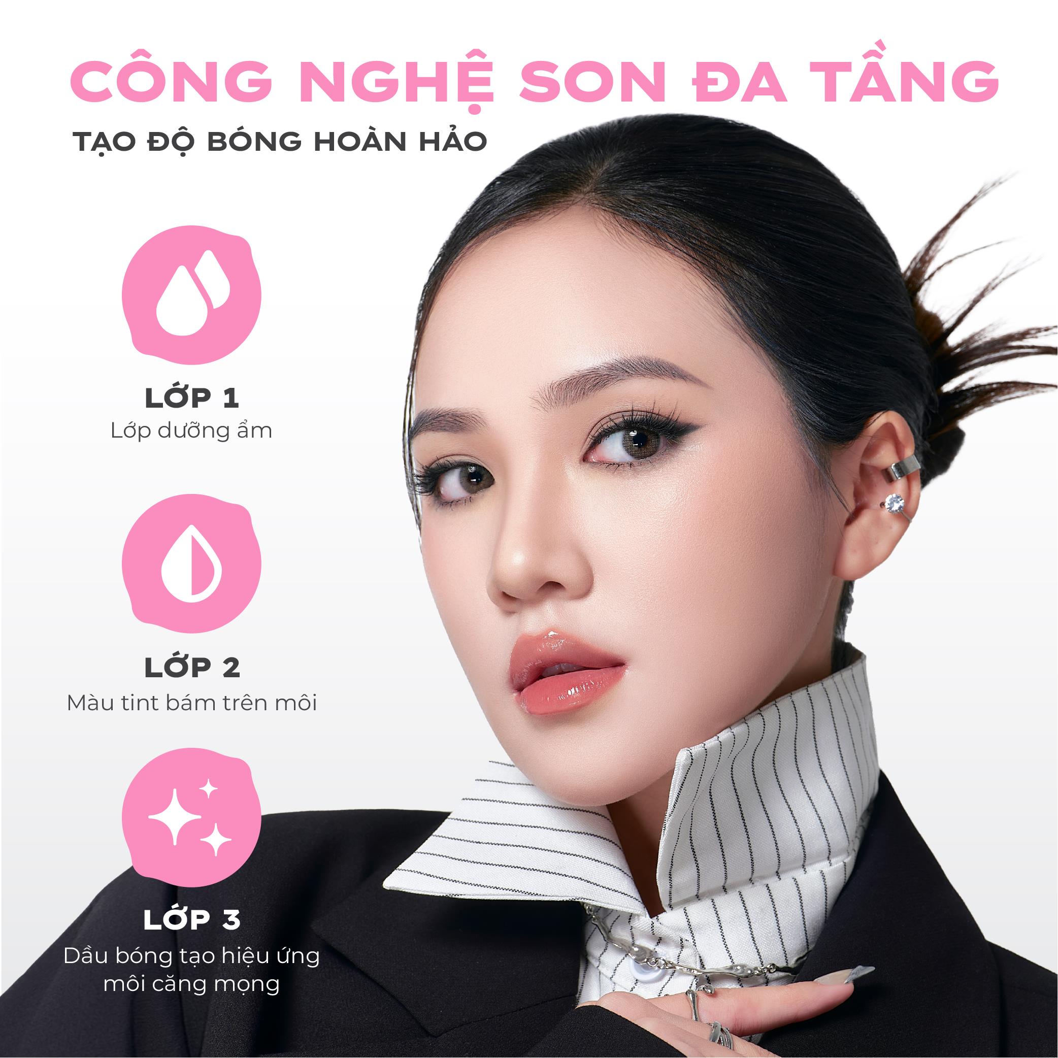 Mô tả Son tint bóng không dính bền màu Lemonade Mirror Mirror Water Tint 4g - 9
