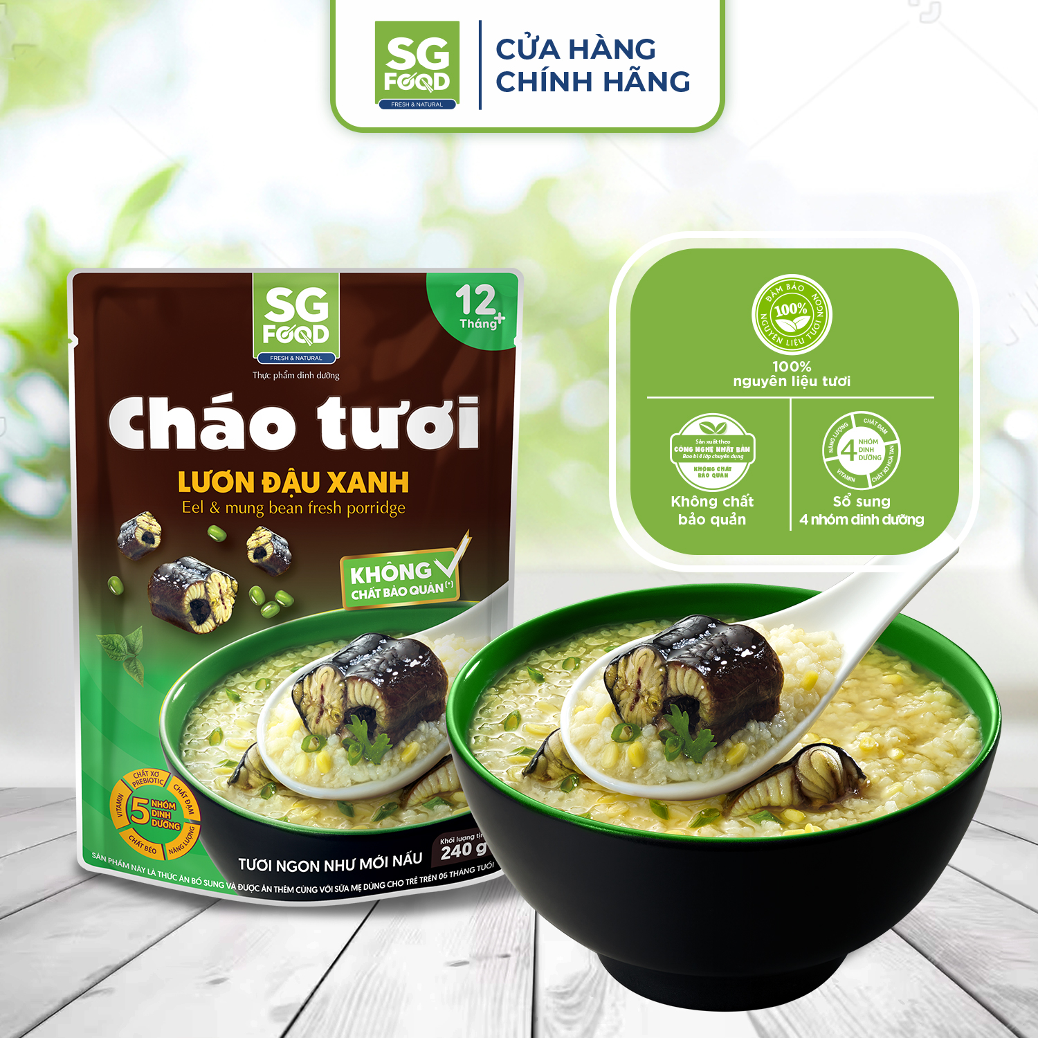 Mô tả Cháo Tươi SGFood Lươn Đậu Xanh 240g - 1