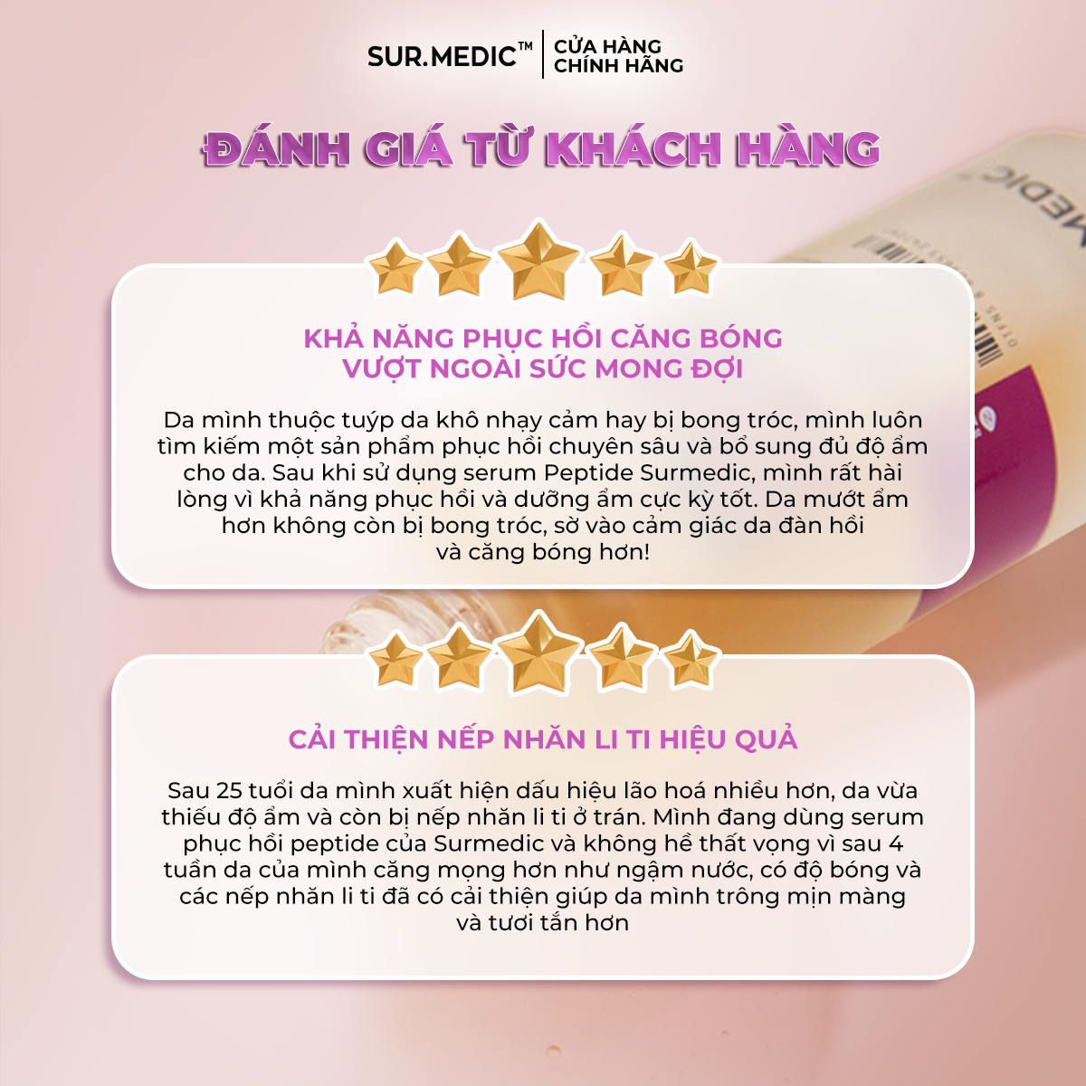 Mô tả Siêu Tinh Chất Phục Hồi và Trẻ Khoẻ Da SURMEDIC Super Peptide 100™ Collagen Lifting Serum 50ml - 9