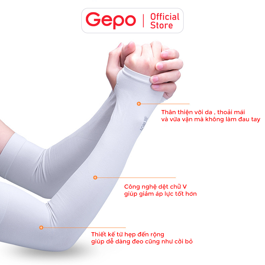 Mô tả Găng tay chống nắng nam nữ xỏ ngón chống tia UV chất liệu co dãn 4 chiều thoáng mát thấm hút mồ hôi - 4