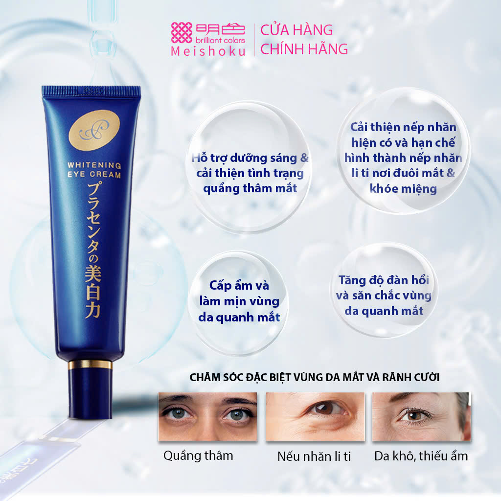 Mô tả Kem Mắt Nhau Thai Giảm Quầng Thâm, Nếp Nhăn MEISHOKU Placewhiter 30g - 4