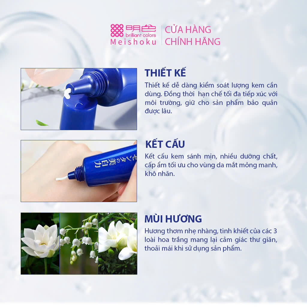 Mô tả Kem Mắt Nhau Thai Giảm Quầng Thâm, Nếp Nhăn MEISHOKU Placewhiter 30g - 5