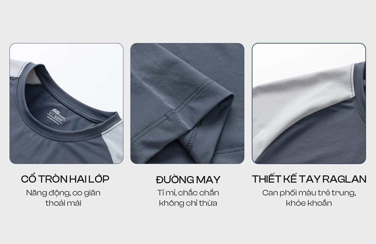 Mô tả Áo Phông Nam Cổ Tròn Mùa Hè 5S FASHION COOLING Nhẹ Mát, Thiết Kế Tay Raglan Khỏe Khoắn (01-ATS25055) - 4