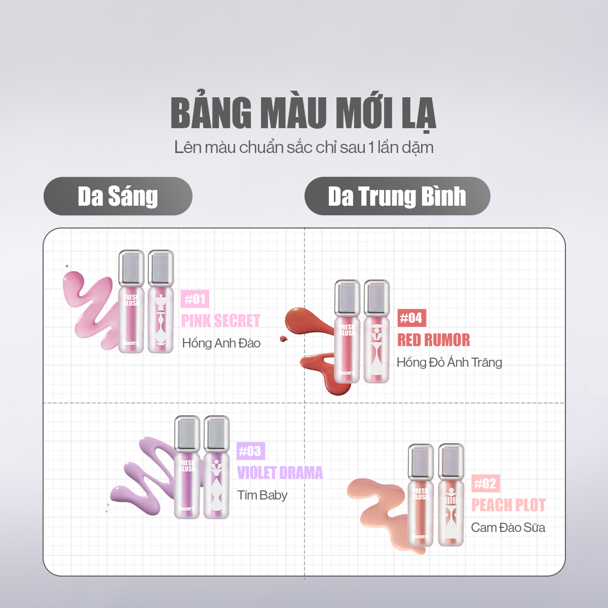 Mô tả [Glamrr Q x KOL] Má Hồng Kem Căng Bóng Glamrr Q Glow Lasting Fresh Blush 3.8g - 4