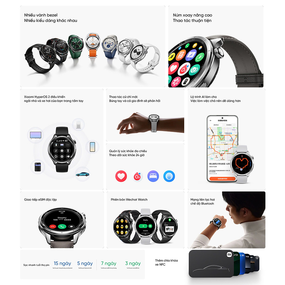 Mô tả Đồng hồ thông minh Xiaomi Watch S4 - Màn hình AMOLED 1.43 inch - Pin 486mAh hoạt động lên đến 15 ngày - 1
