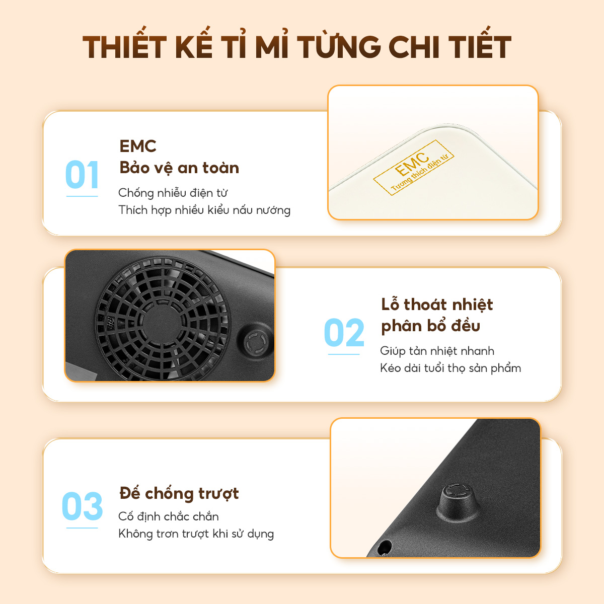 Mô tả Bếp từ đơn AQUA ICT2201R 2200W, hẹn giờ 8 tiếng, 22 mức chỉnh nhiệt, màn hình tiếng Việt - 11