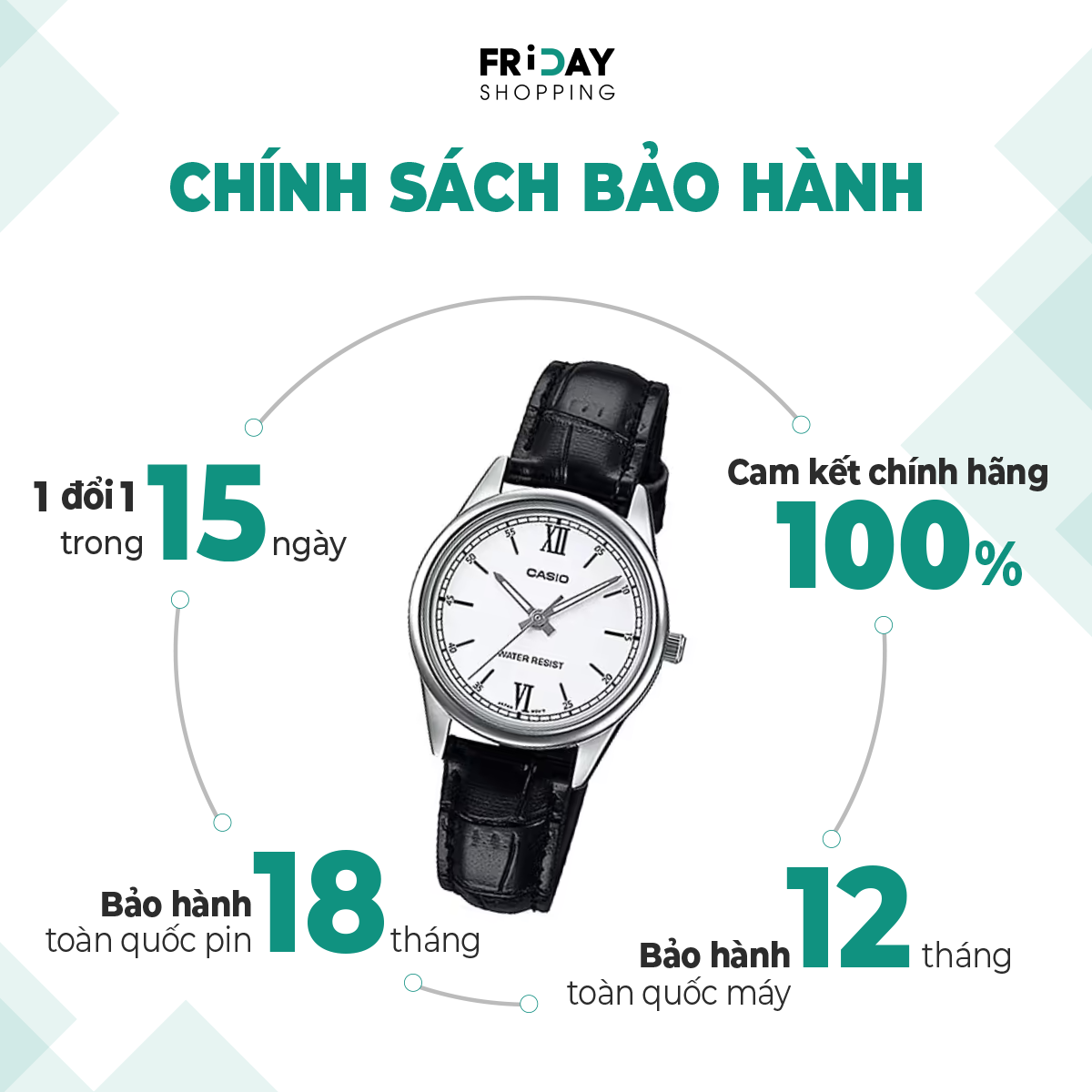 Mô tả Đồng Hồ Casio Nữ LTP-V005L-7B2UDF Mặt Tròn Dây Da Thời Trang Chính Hãng - 4