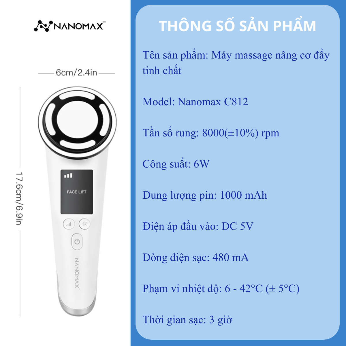 Bảo hành Nanomax C812