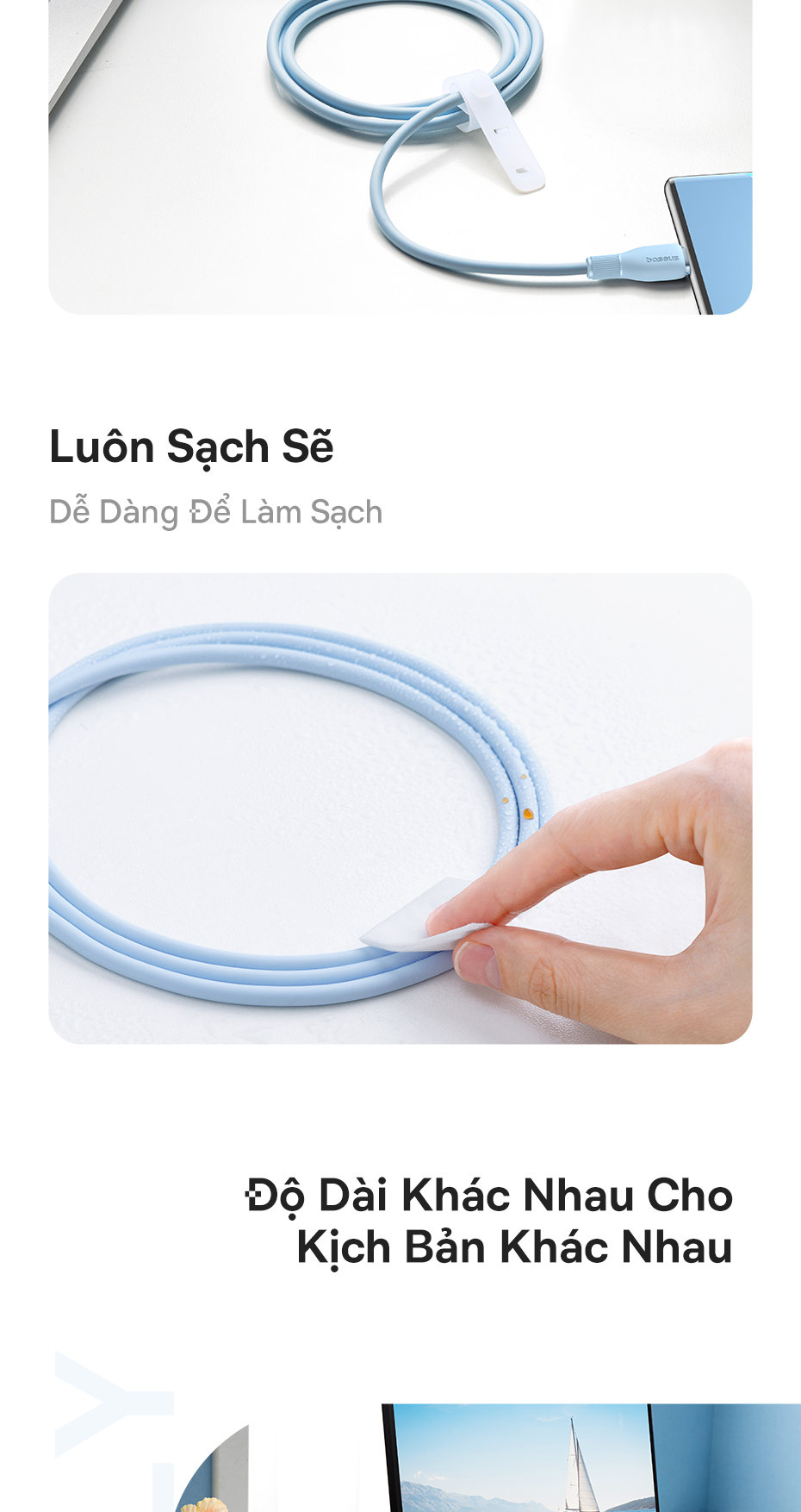 Mô tả Dây cáp sạc nhanh BASEUS Pudding Series 2.4A thích hợp - 12