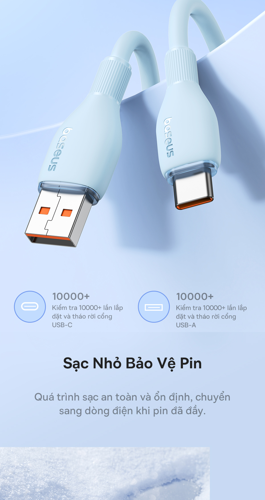 Mô tả Dây cáp sạc nhanh BASEUS Pudding Series 2.4A thích hợp - 7