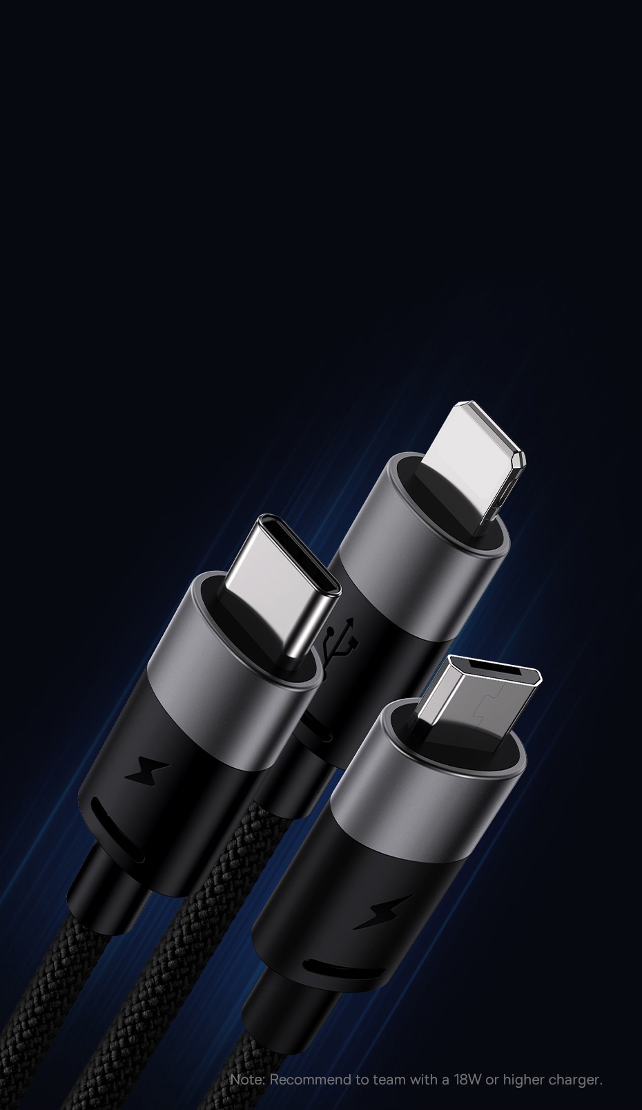 Mô tả Dây Cáp Sạc Baseus 3 Trong 1 USB Sang Type C Micro 3.5A Cho Samsung A71 Xiaomi - 6