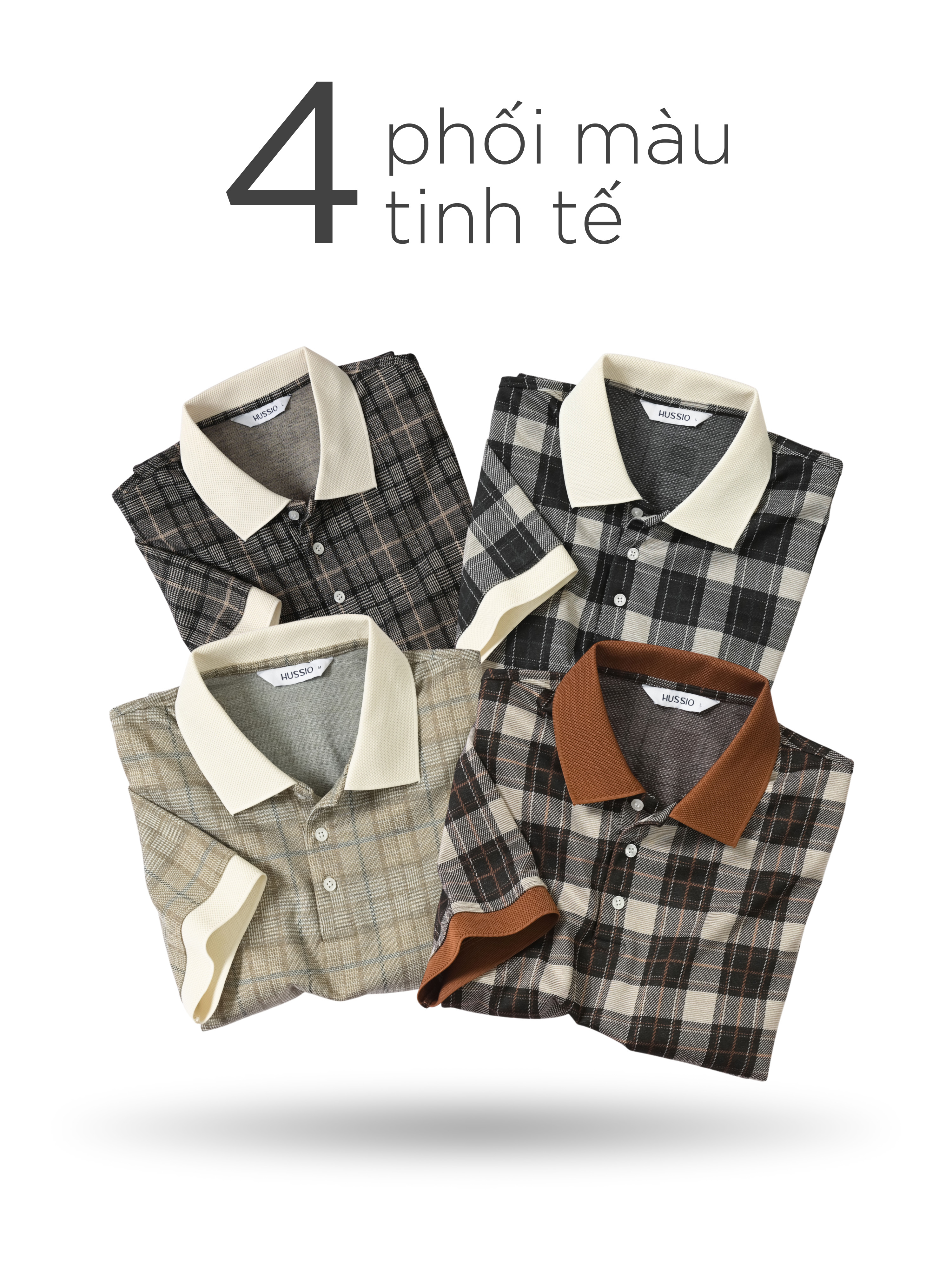 Mô tả Áo polo nam caro SIVO vải cotton sợi dệt kim trẻ trung, thanh lịch, sang trọng - HUSSIO - 6