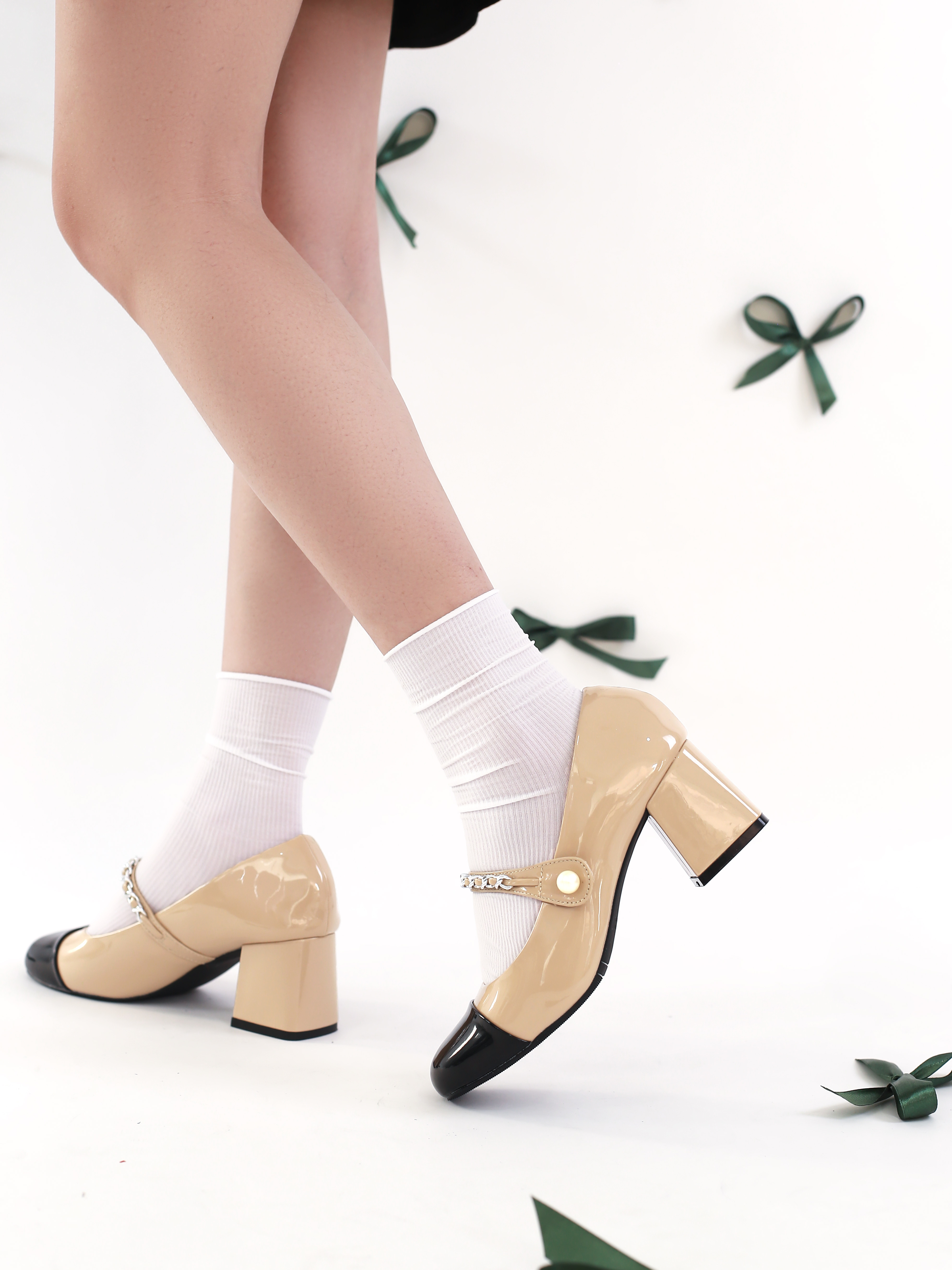 Mô tả Giày Búp Bê Marry Jane Nữ Cillie Gót Vuông Cao 5cm Lolita Kiểu Dáng Công Chúa - 5