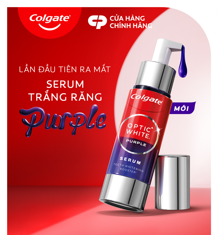 Mô tả Tinh chất trắng răng tăng cường Colgate Optic White Purple Serum-Trung hòa sắc vàng, rạng rỡ tức thì 40ML - 1
