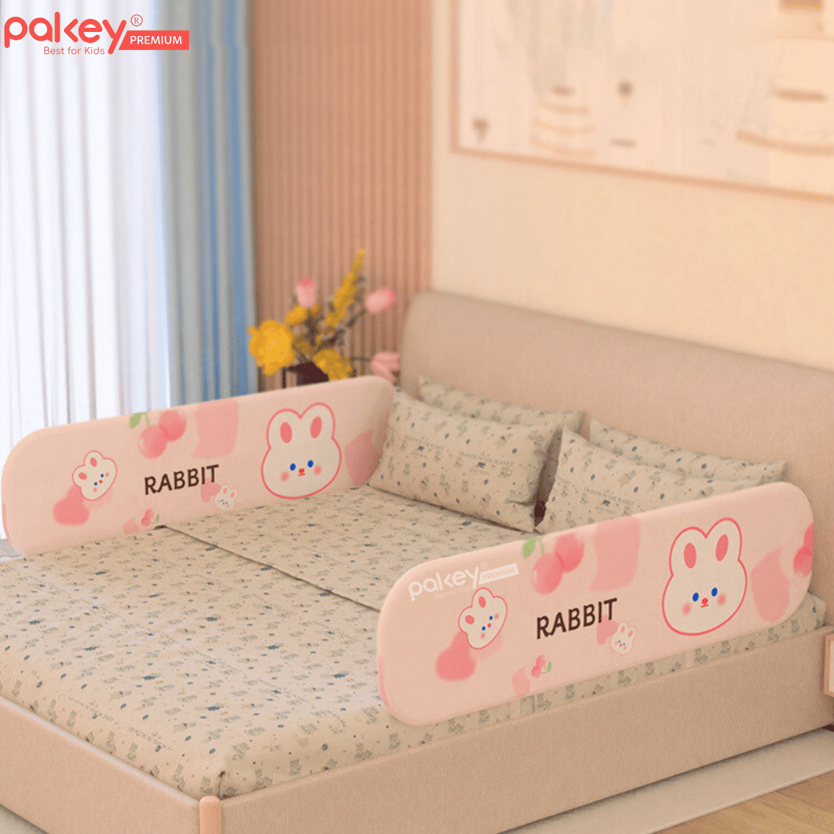 Mô tả Thanh Chắn Giường Gập Gọn PAKEY Họa Tiết Xinh Xắn Đáng Yêu, Thanh Chặn Giường Nhiều Kích Thước Cho Bé - 1