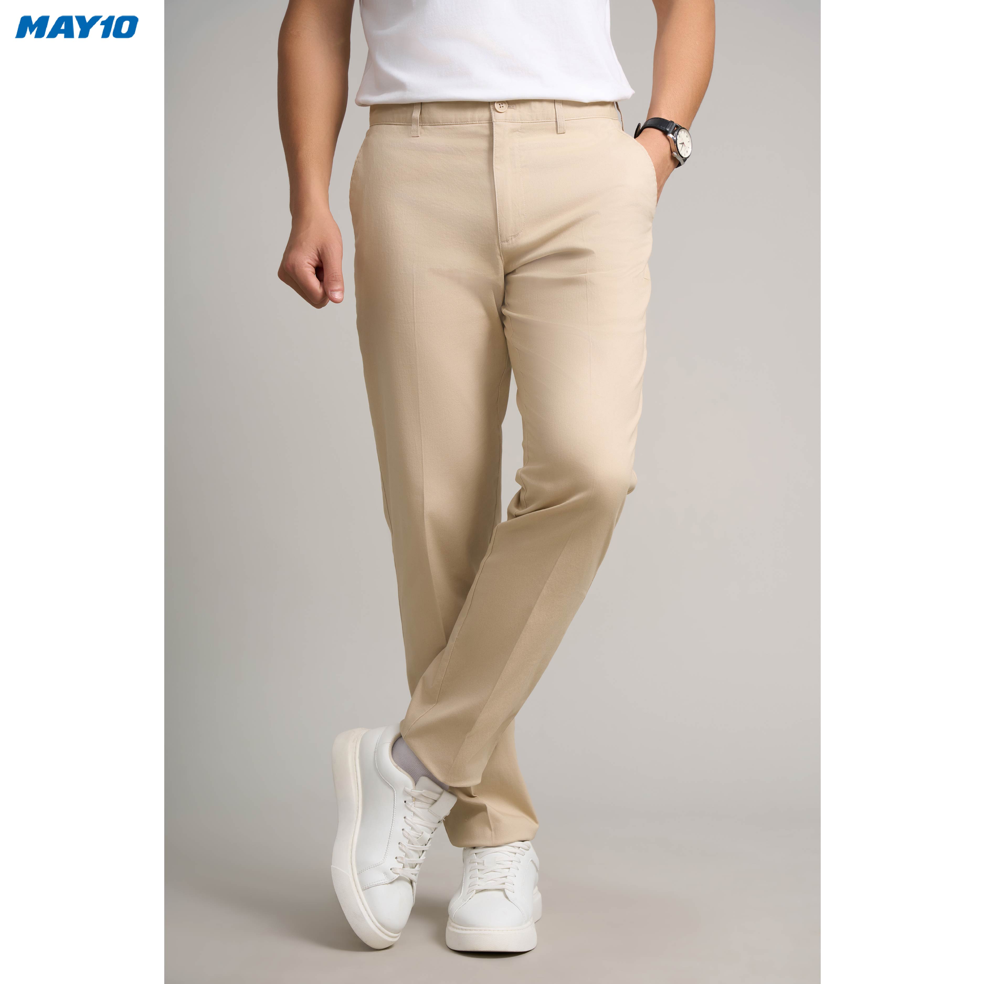 Mô tả Quần kaki nam May 10 không ly mã 020124264KL 1KD - 1