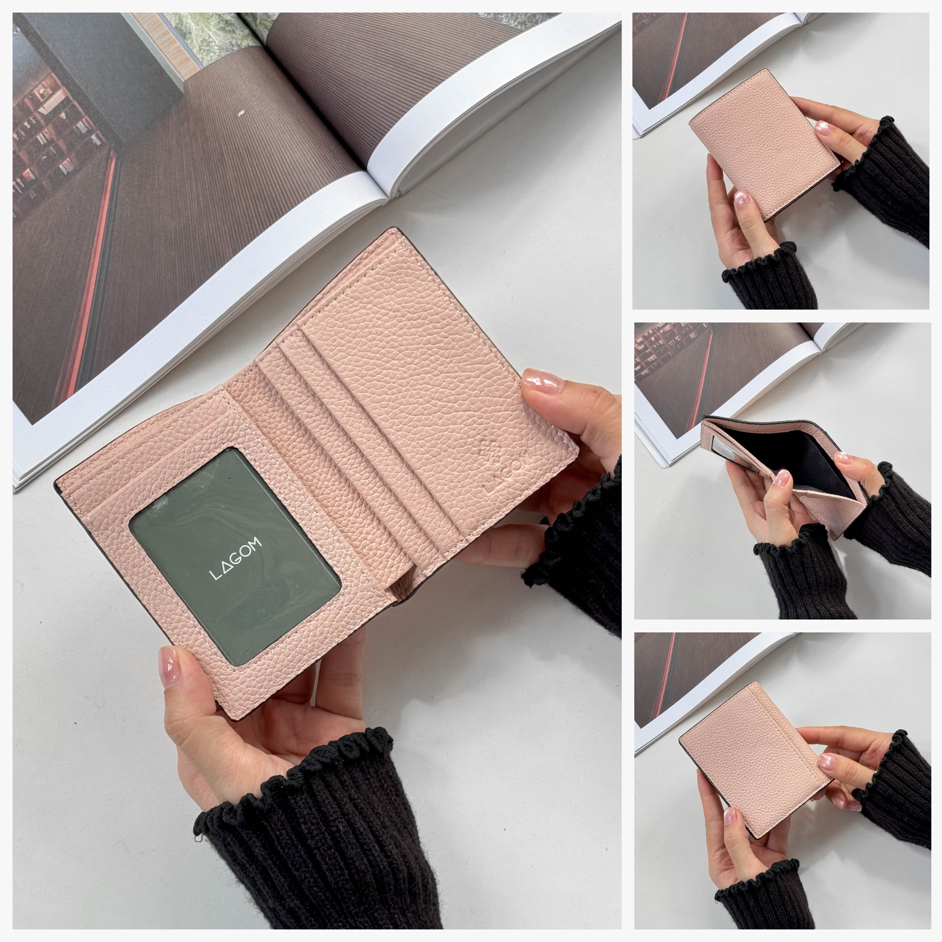 Mô tả Ví Da Dáng Đứng Tiny Wallet Chất Liệu Da Bò Thật Nhỏ Gọn - Thương hiệu LAGOM - 1