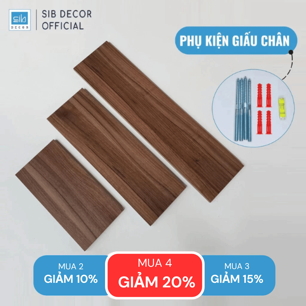 Mô tả Kệ Ngang Rộng 20cm, Dài 40/60/80cm, Thanh Gỗ 17mm Decor Trang Trí Treo Tường KT003 - 1