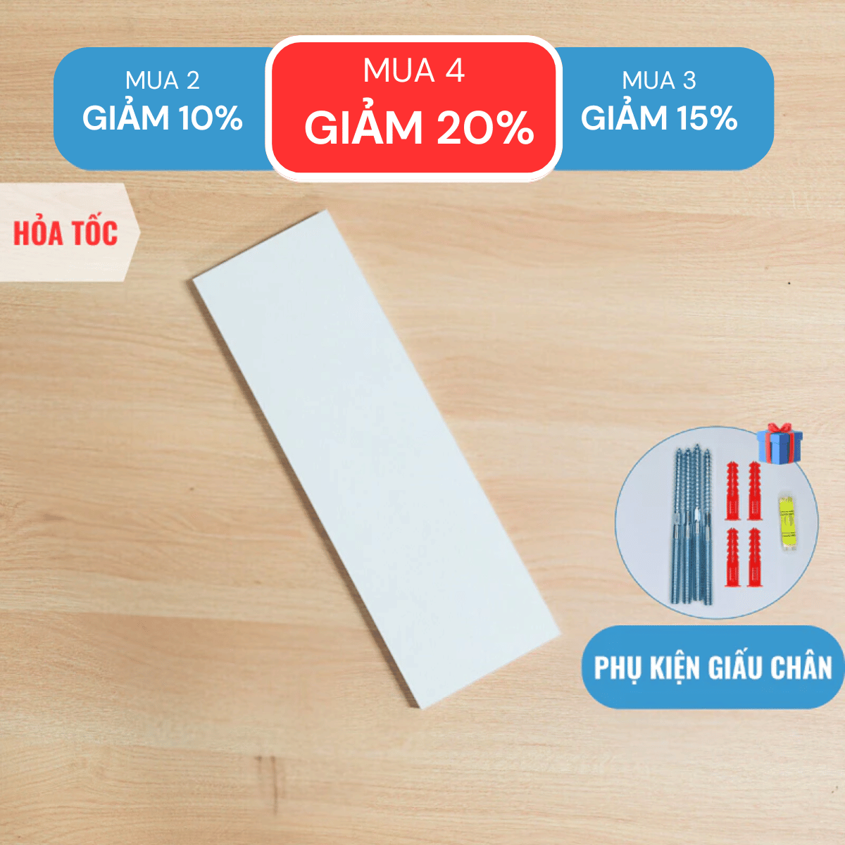 Mô tả Kệ Gỗ Treo Tường Dài 20cm Đến 50cm Trang Trí Decor Phòng Khách Màu Trắng SIB Decor - 1