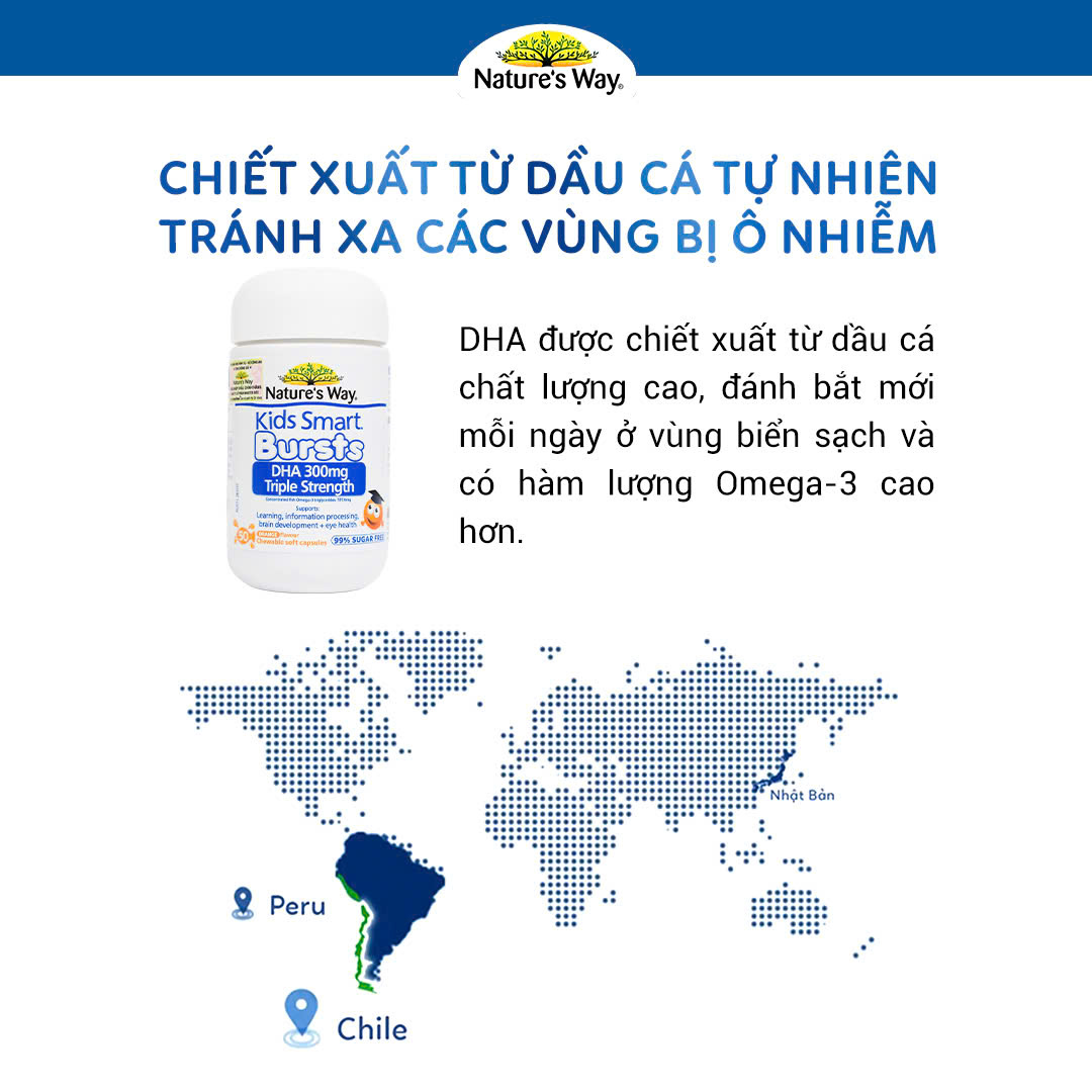 Mô tả DHA Tú Tài Nature's Way - DHA 300mg Bổ Sung Dầu Cá Cô Đặc Omega 3 RTG Hàm Lượng Cao Cho Bé - Hộp 50 Viên - 7