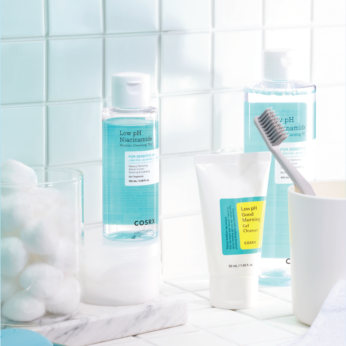 Mô tả Combo Low pH Mini Làm Sạch Da Nước Tẩy Trang Niacinamide 100ml Sữa Rửa Mặt Tràm Trà 50ml - 1