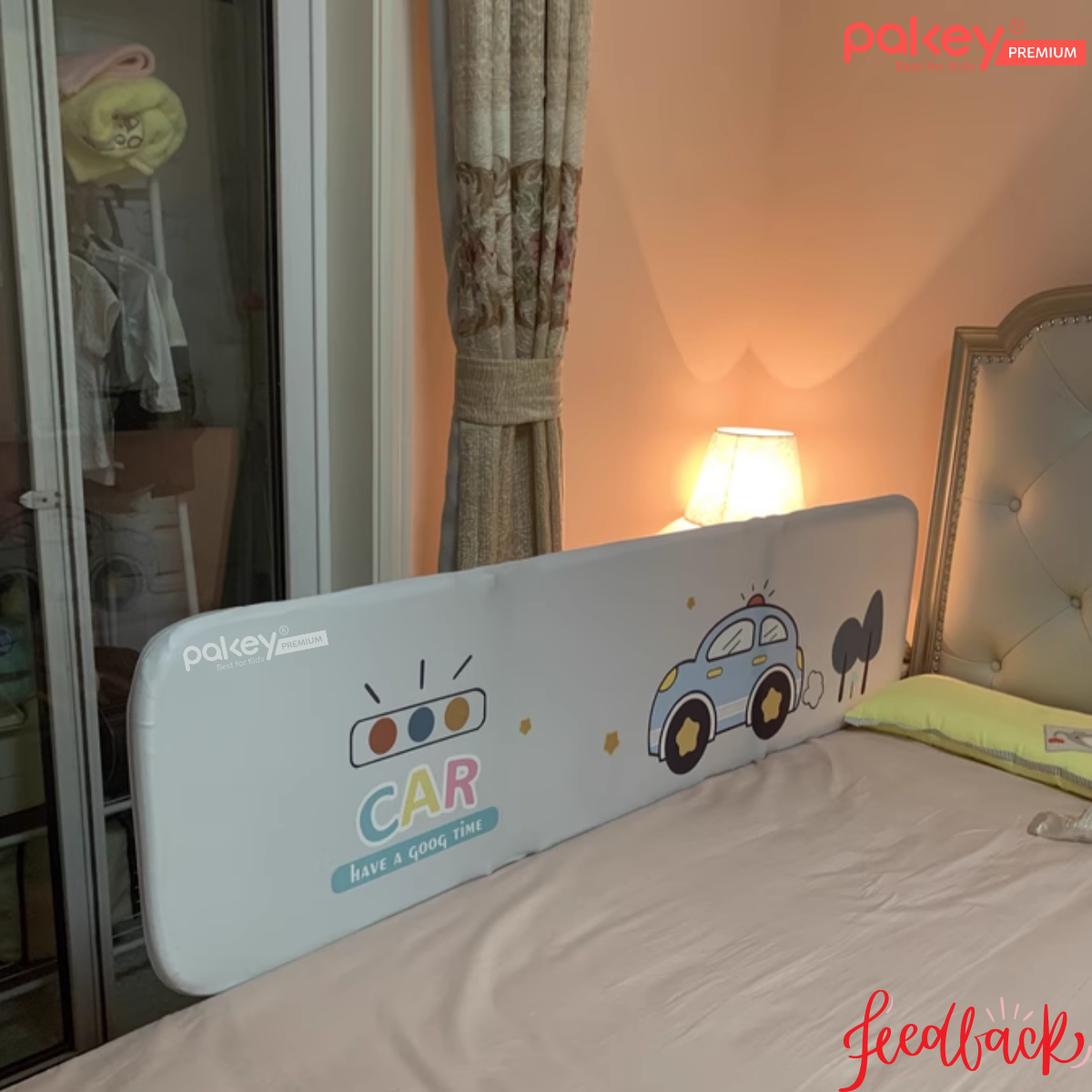 Mô tả Thanh Chắn Giường Gập Gọn PAKEY Họa Tiết Xinh Xắn Đáng Yêu, Thanh Chặn Giường Nhiều Kích Thước Cho Bé - 11