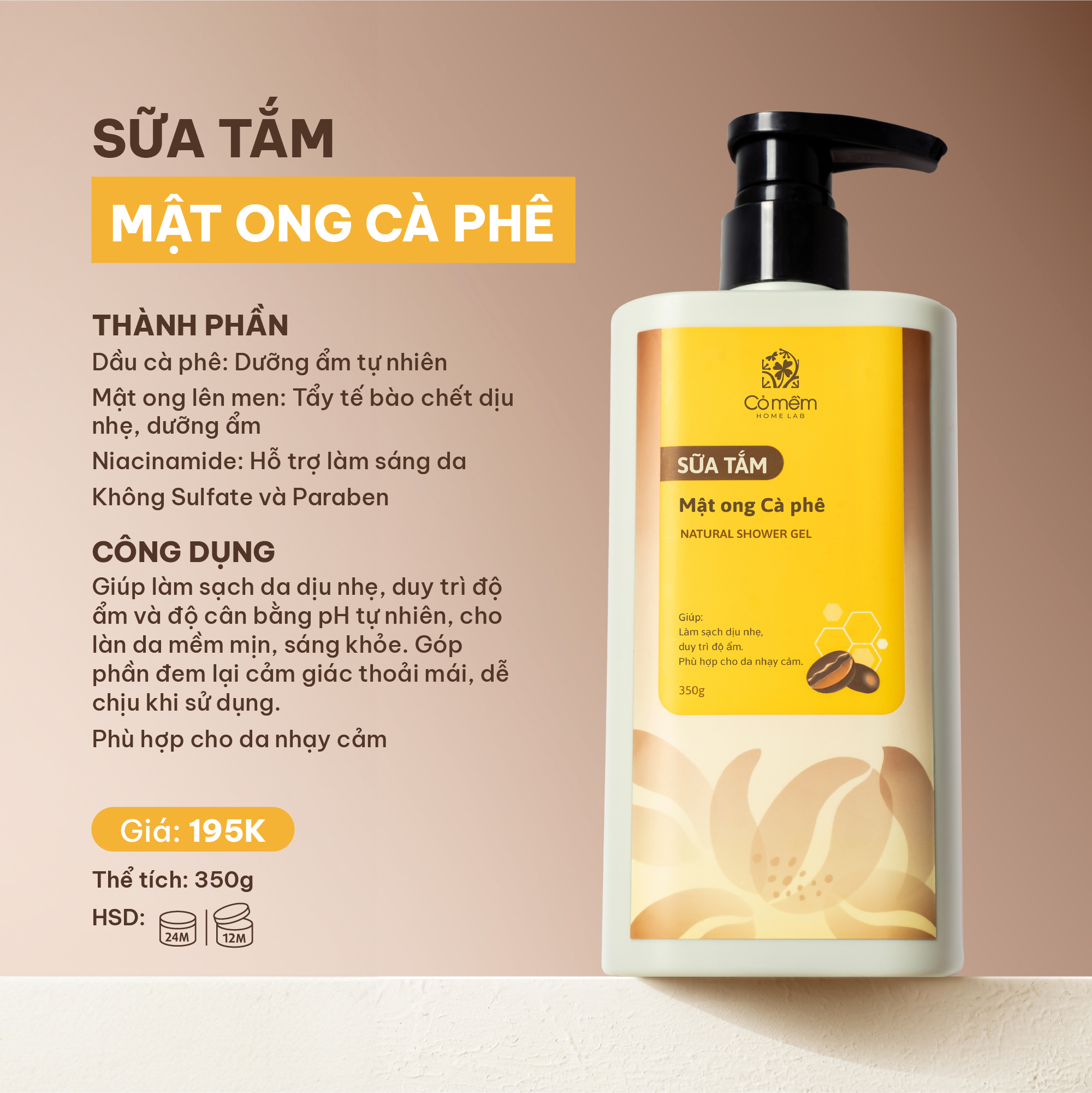 Mô tả Sữa Tắm Dưỡng Ẩm Sáng Da Ngừa Lão Hoá Da Từ Thiên Nhiên Cỏ Mềm 350ml - 3