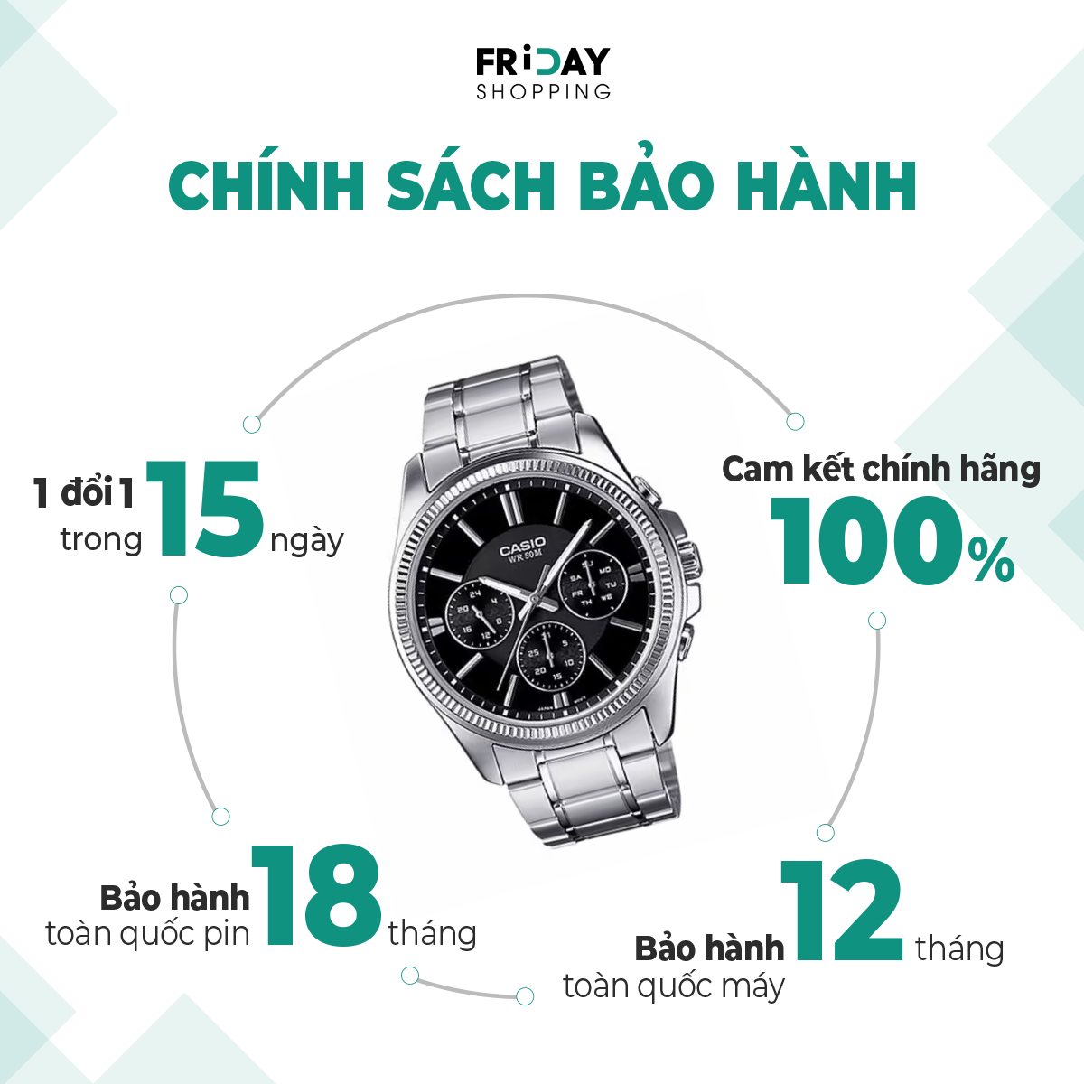 Mô tả Đồng Hồ Casio Nam MTP-1375D-1AVDF Mặt Tròn Màu Đen Dây Kim Loại Chính Hãng - 4