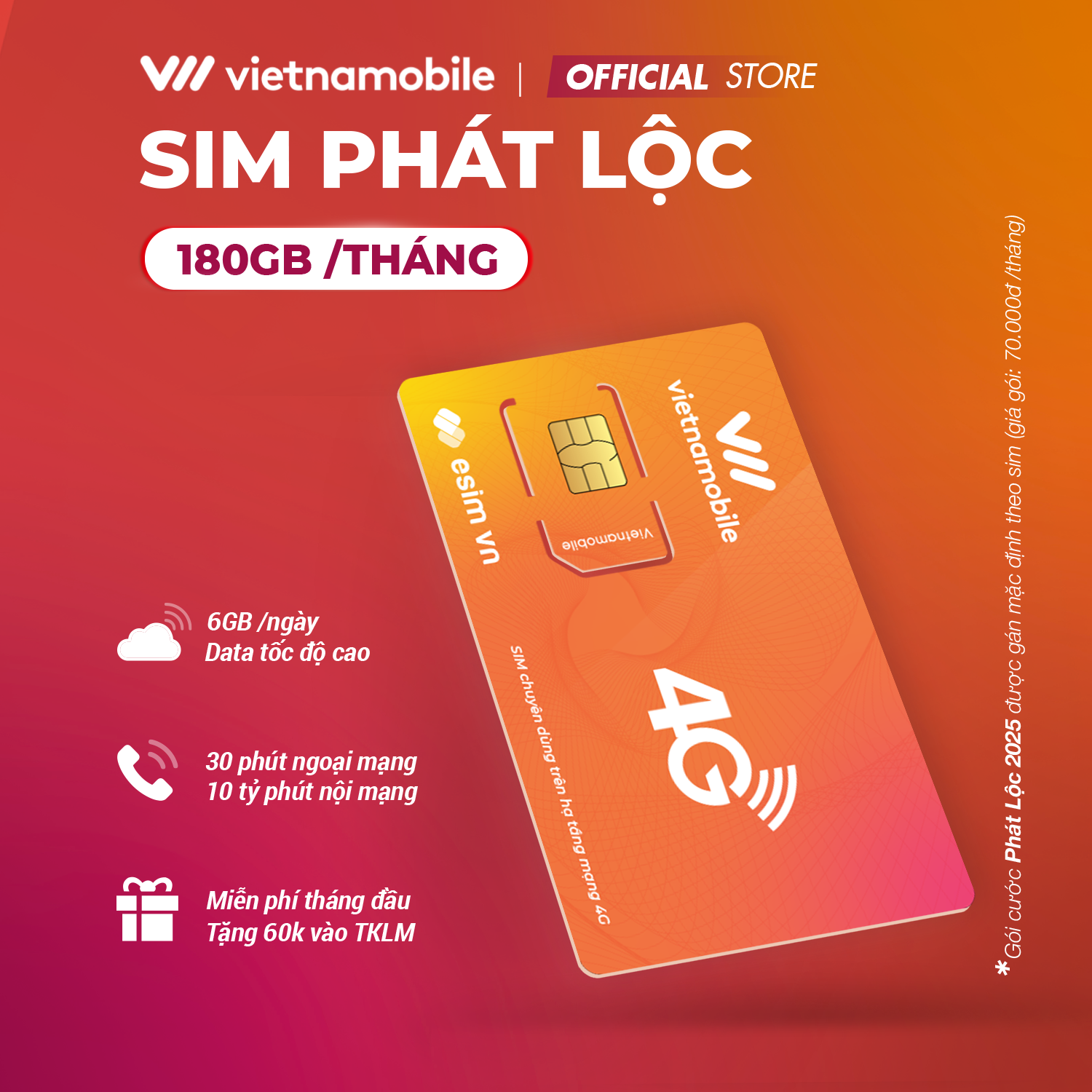 Mô tả Sim Vietnamobile Phát Lộc 2025 Data 6GB/Ngày + 30 Phút Gọi Ngoại Mạng + Free Gọi Nội Mạng. Chỉ Dùng Tại 20 Tỉnh Miền Nam - 1