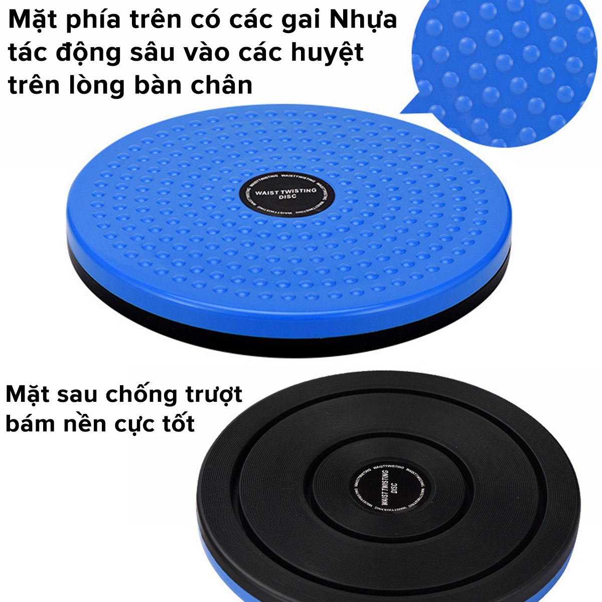 Mô tả Đĩa Xoay Eo Tập Cơ Bụng, Dụng Cụ Tập Bụng Có Hạt Massage Bàn Chân Xoay 360 Độ Cải Thiện Tuần Hoàn Máu Chính Hãng Amalife - 6