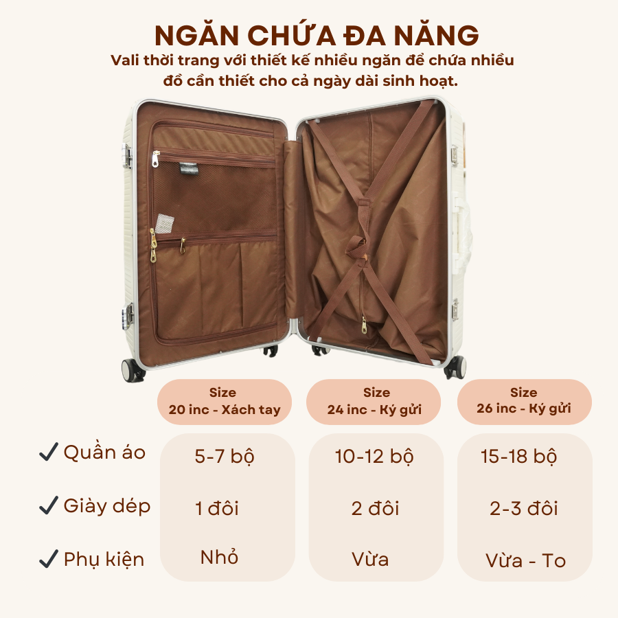 Mô tả Vali TTWN BEAR chính hãng - TN7041 đi du lịch, đi chơi size 20, size 24 - 2