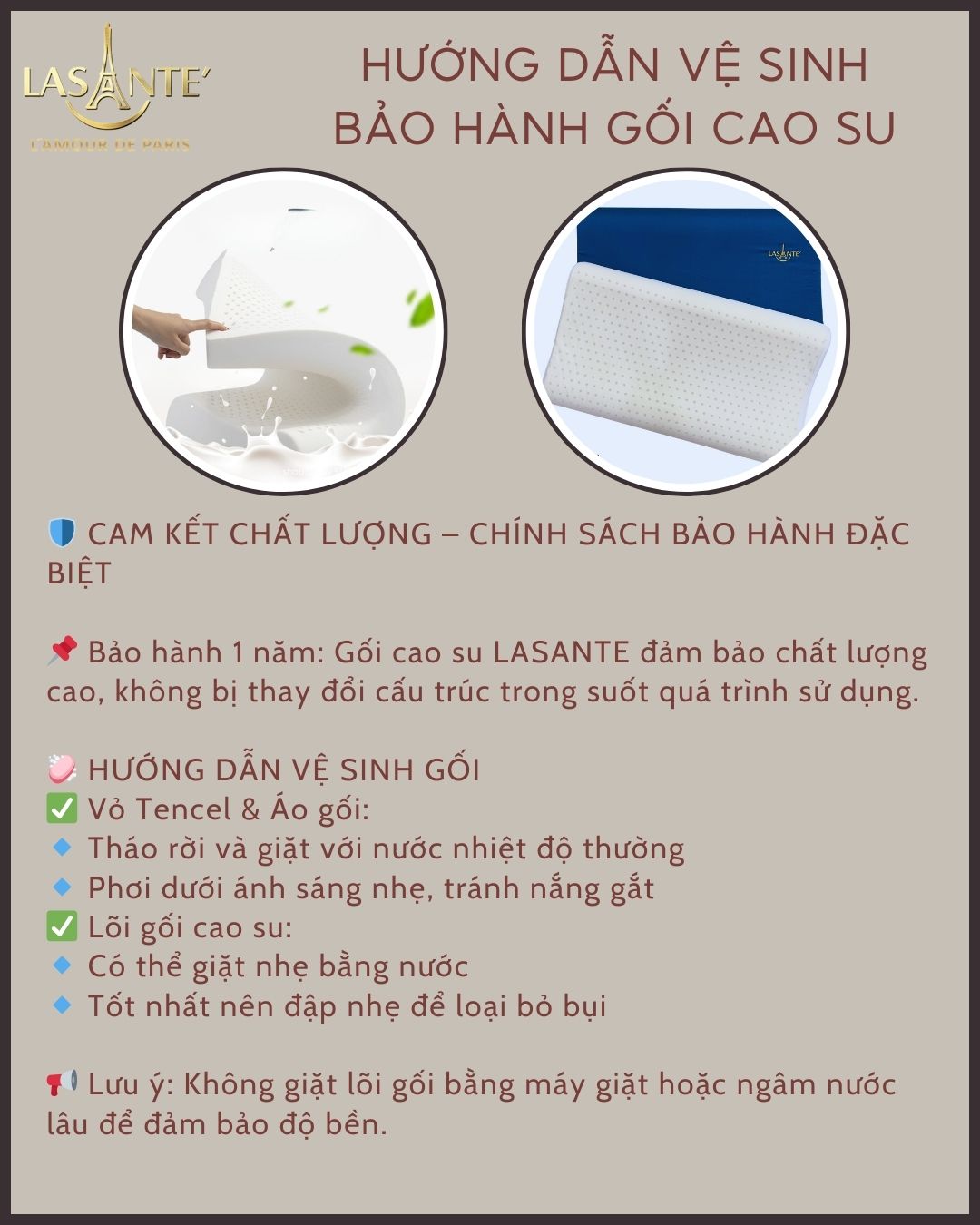 Gối Cao Su Lasante - Chi tiết