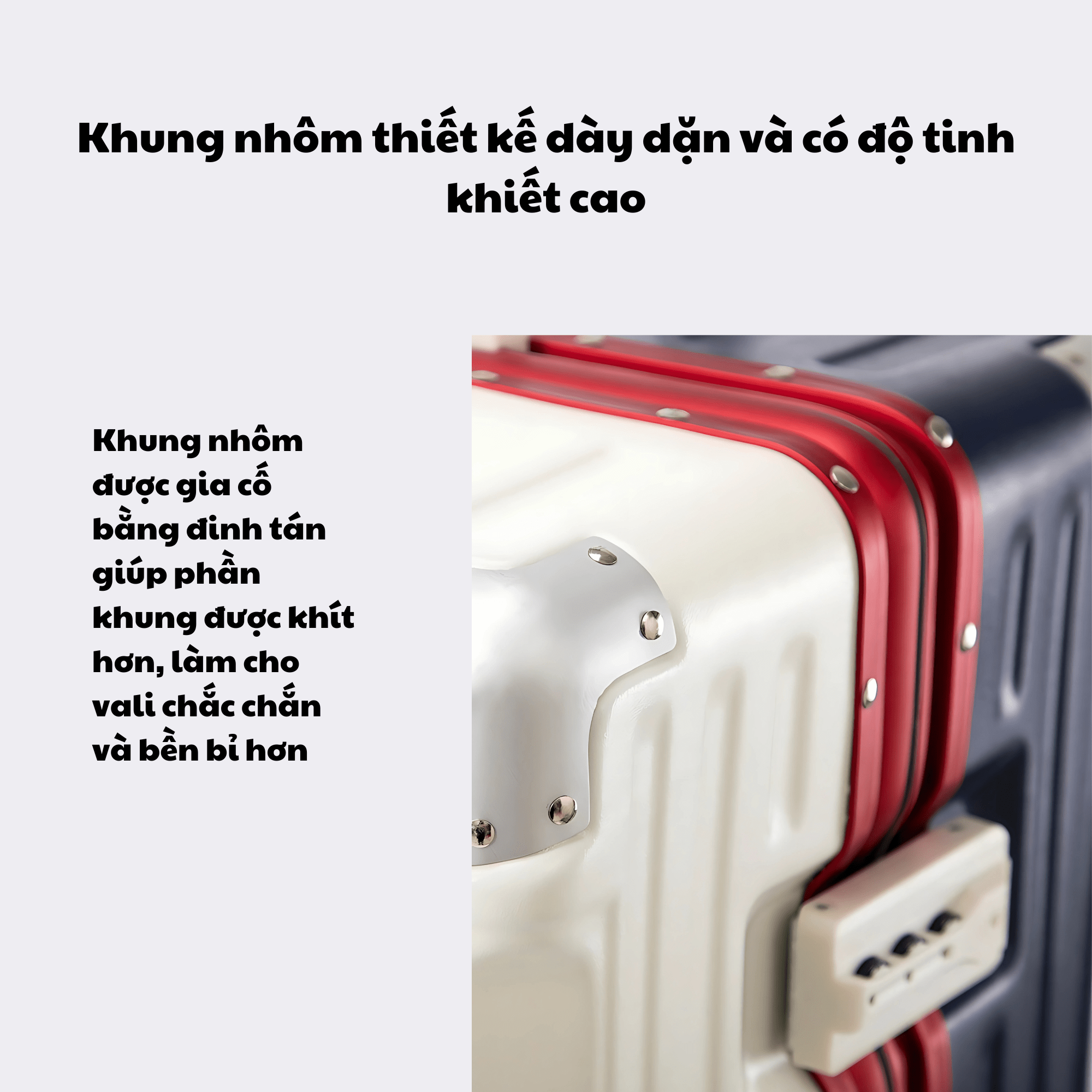Mô tả Vali khung nhôm cao cấp Kingsun KS-607 (Khay đựng nước+Móc treo đồ+Bánh xe giảm xóc), Bảo hành 5 năm - 4