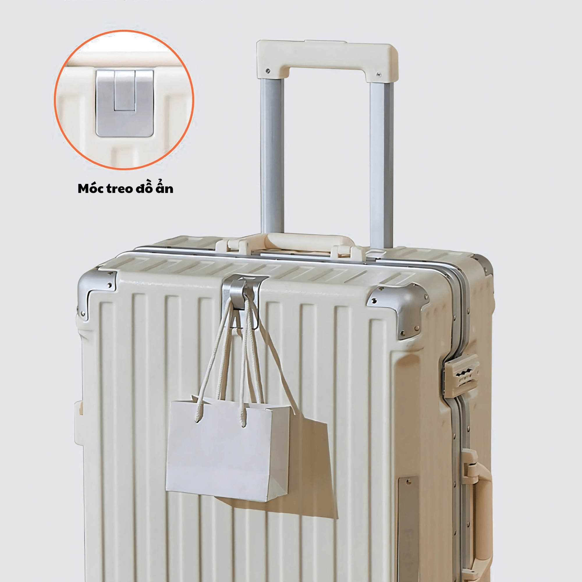 Mô tả Vali khung nhôm cao cấp Kingsun KS-607 (Khay đựng nước+Móc treo đồ+Bánh xe giảm xóc), Bảo hành 5 năm - 6