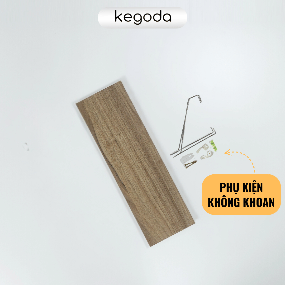 Mô tả Kệ Gỗ Treo Tường Không Khoan Dài 55cm, Rộng 15cm Thương Hiệu KEGODA KT55 - 1
