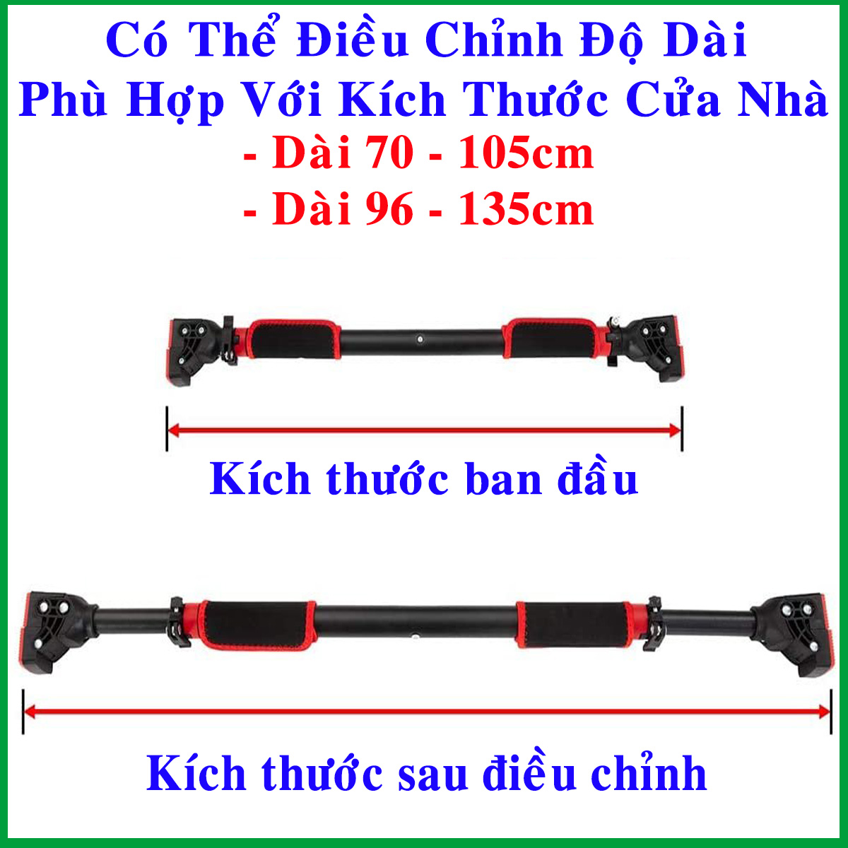 Mô tả Thanh Tập Xà Đơn Treo Tường Gắn Cửa Tùy ChỉnhTừ 62-150cm Có Chốt Chống Xoay, Xà Đơn Tập Gym Tăng Cơ Bắp Hãng Amalife - 1
