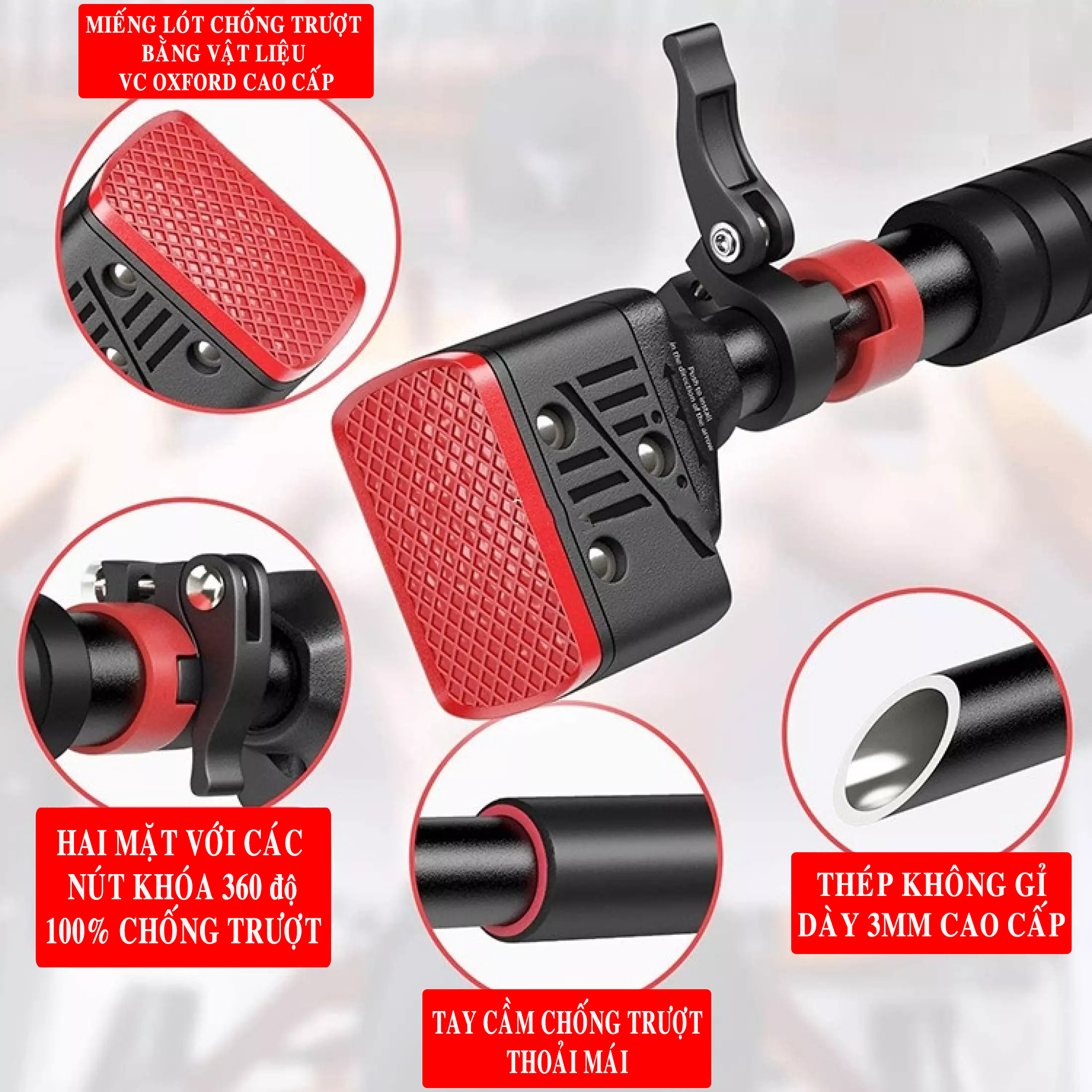 Mô tả Thanh Tập Xà Đơn Treo Tường Gắn Cửa Tùy ChỉnhTừ 62-150cm Có Chốt Chống Xoay, Xà Đơn Tập Gym Tăng Cơ Bắp Hãng Amalife - 3