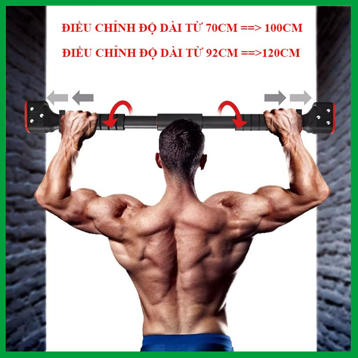 Mô tả Thanh Tập Xà Đơn Treo Tường Gắn Cửa Tùy ChỉnhTừ 62-150cm Có Chốt Chống Xoay, Xà Đơn Tập Gym Tăng Cơ Bắp Hãng Amalife - 4