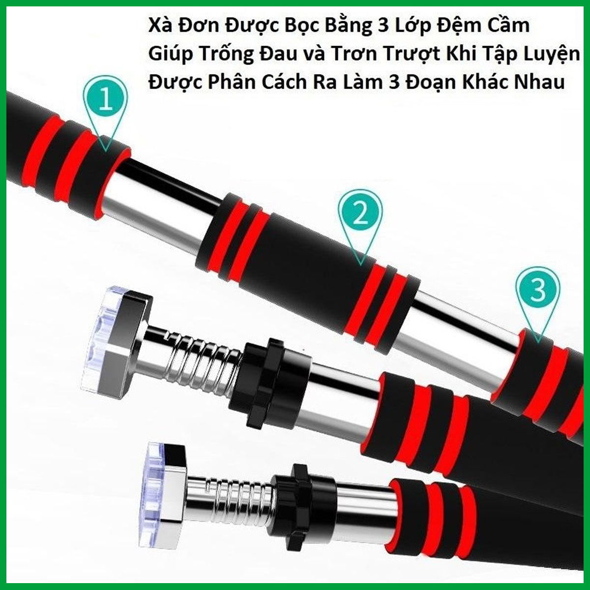 Mô tả AMALIFE Thanh Tập Xà Đơn Treo Tường Gắn Cửa Tùy Chỉnh Dài Từ 62-120cm Tập Gym Thể Thao Tăng Cường Cơ Bắp Tại Nhà - 1