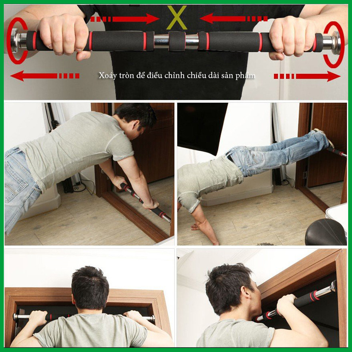 Mô tả AMALIFE Thanh Tập Xà Đơn Treo Tường Gắn Cửa Tùy Chỉnh Dài Từ 62-120cm Tập Gym Thể Thao Tăng Cường Cơ Bắp Tại Nhà - 6