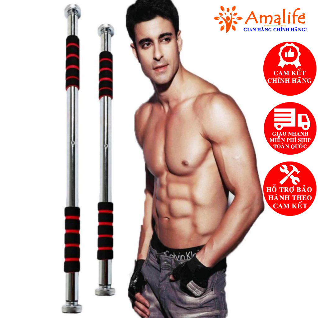 Mô tả AMALIFE Thanh Tập Xà Đơn Treo Tường Gắn Cửa Tùy Chỉnh Dài Từ 62-120cm Tập Gym Thể Thao Tăng Cường Cơ Bắp Tại Nhà - 7