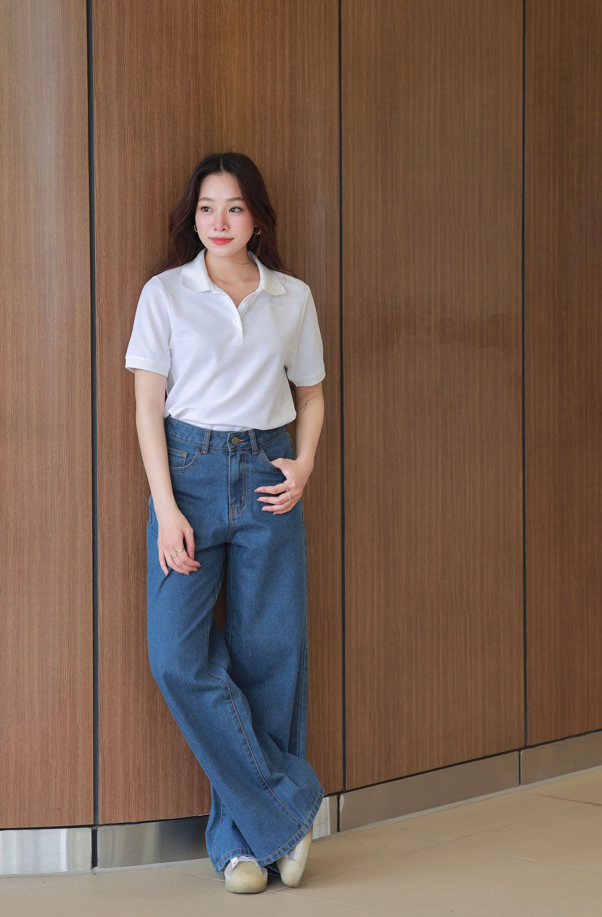 Mô tả Áo polo nữ trơn tay ngắn basic form rộng GILLEE mang phong cách Hàn Quốc chất liệu cotton thoáng mát, mềm mại FAP078 - 5