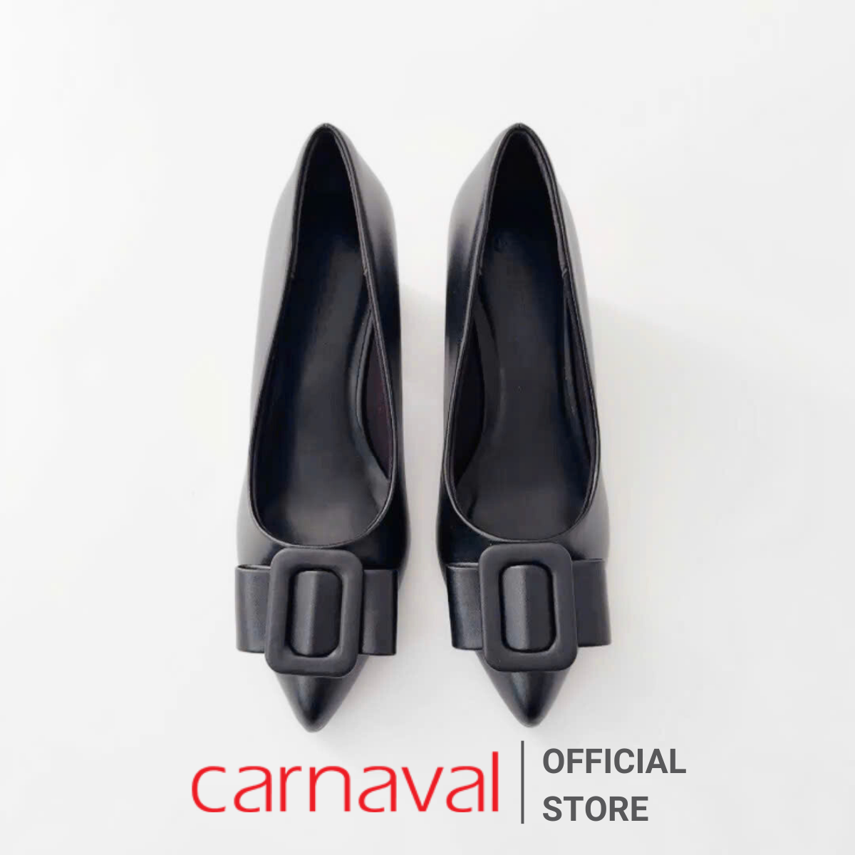 Mô tả Giày Cao Gót Mũi Nhọn Đính Khóa Carnaval Gót Vuông 5cm Phong Cách Công Sở Sang Trọng - VS77 - 3