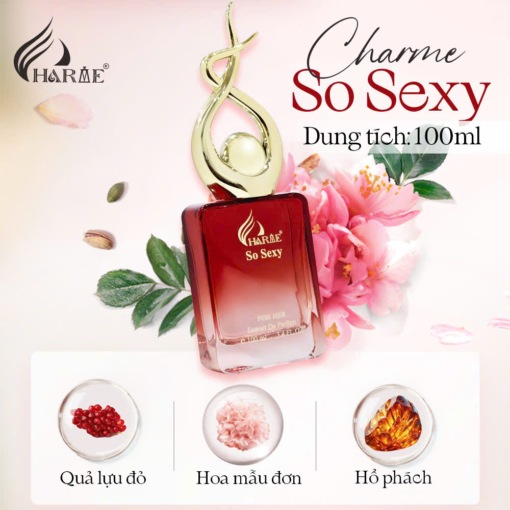 Mô tả Nước Hoa Nữ CHARME SO SEXY 100ml Lưu Hương Lâu Phong Cách Quyến Rũ, Sang Trọng, Hiện Đại Chính Hãng - 1